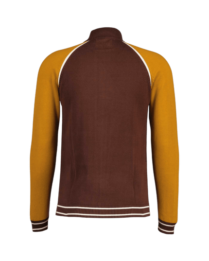 Chaqueta deportiva de punto raglán con bloques de color retro Fuller