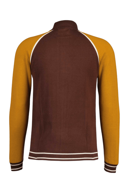 MADCAP Fuller Retro Colour Block Raglan Sleeve Knitted Track Top
