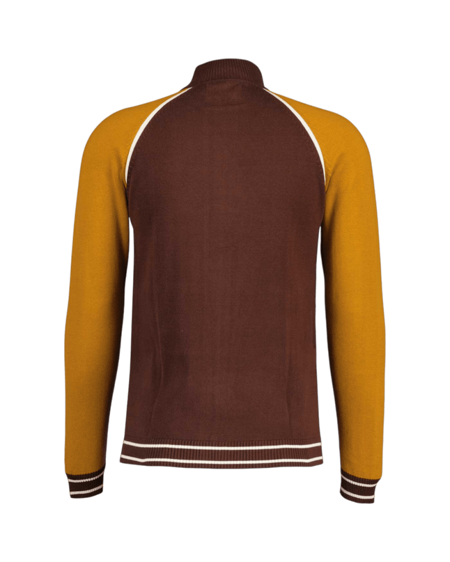 Fuller Retro Colour Block Raglan Sleeve Knitted Track Top