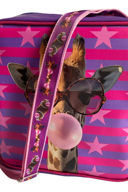 KUNSTBOER SQUARE SHOUDERBAG GIRAFFE BUBBLE GUM