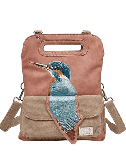 hand- / schoudertas / clutch "King Fisher", pink/ beige