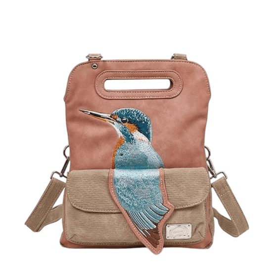hand- / schoudertas / clutch "King Fisher", pink/ beige