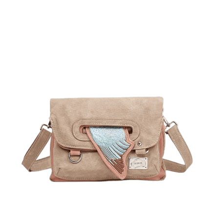 hand- / schoudertas / clutch "King Fisher", pink/ beige