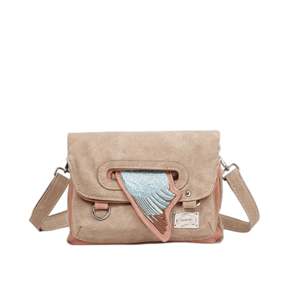 hand- / schoudertas / clutch "King Fisher", pink/ beige