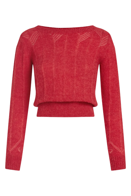 King Louie Lia top Hiver Knit, fiery red