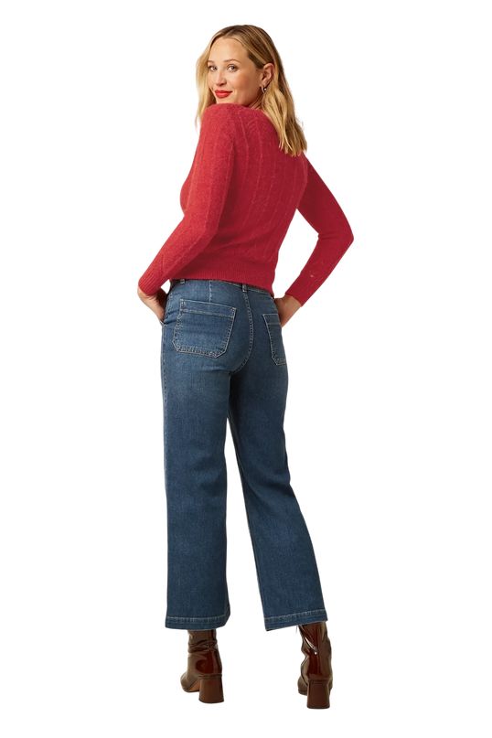King Louie Lia top Hiver Knit, fiery red