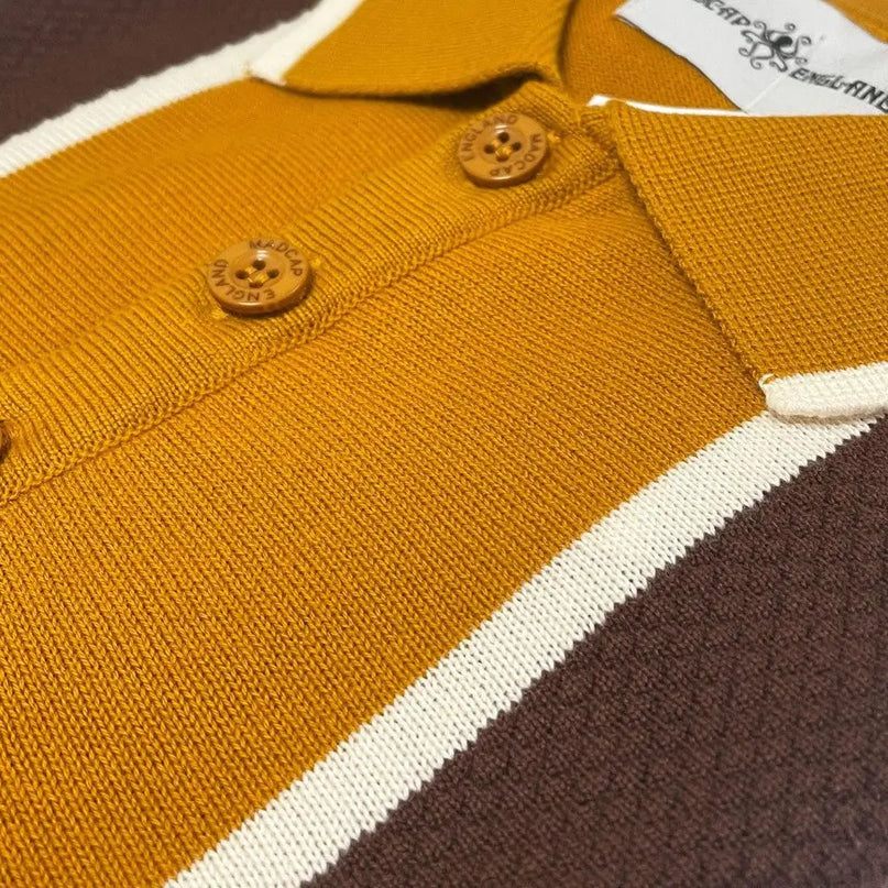 Polo Junot Mod con pannello a righe waffle Buckthorne
