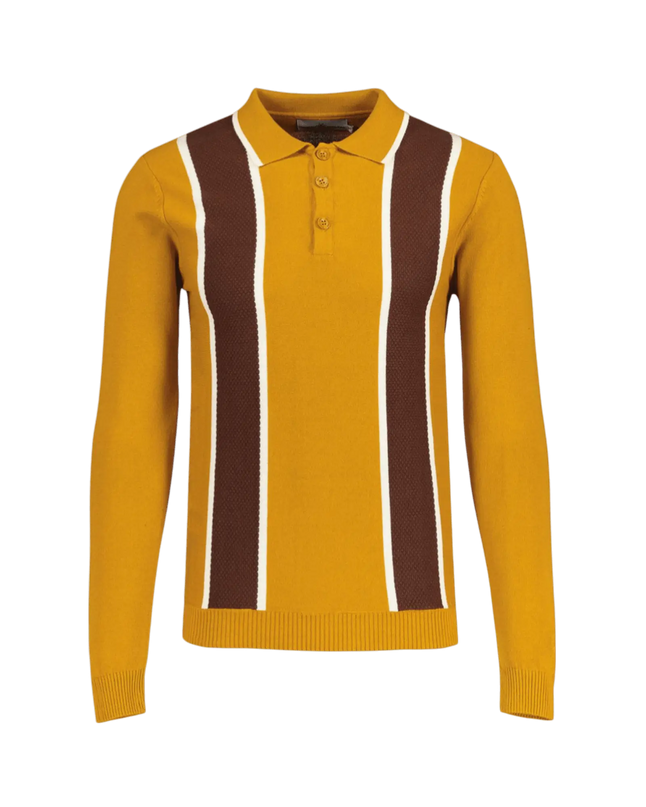 Polo Junot Mod con pannello a righe waffle Buckthorne