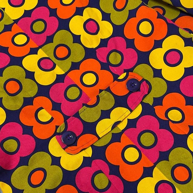 Karina Retro Flower 60s Swing Coat, Purple