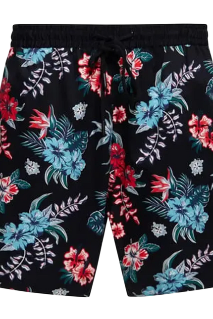 KING KEROSIN KORTE BROEK HIBISCUS, BLACK