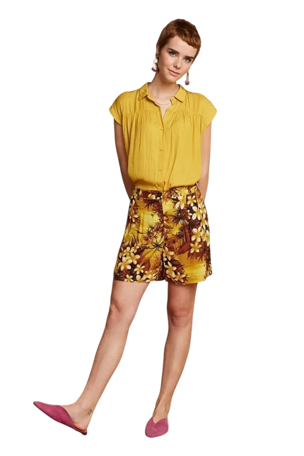 King Louie Fintan Shorts Emerald, amarillo gold