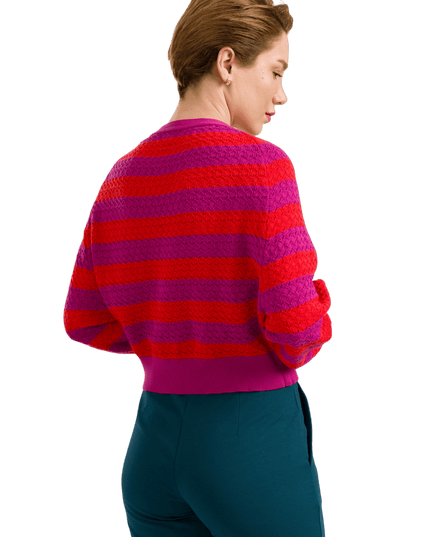 Strik Cardigan - Fuchsia Striber