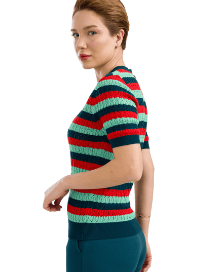 Maglione Maglieria Scollo a V Manica Corta