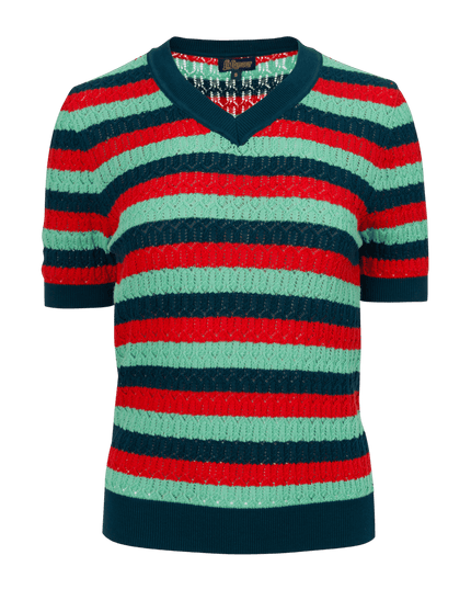 Maglione Maglieria Scollo a V Manica Corta