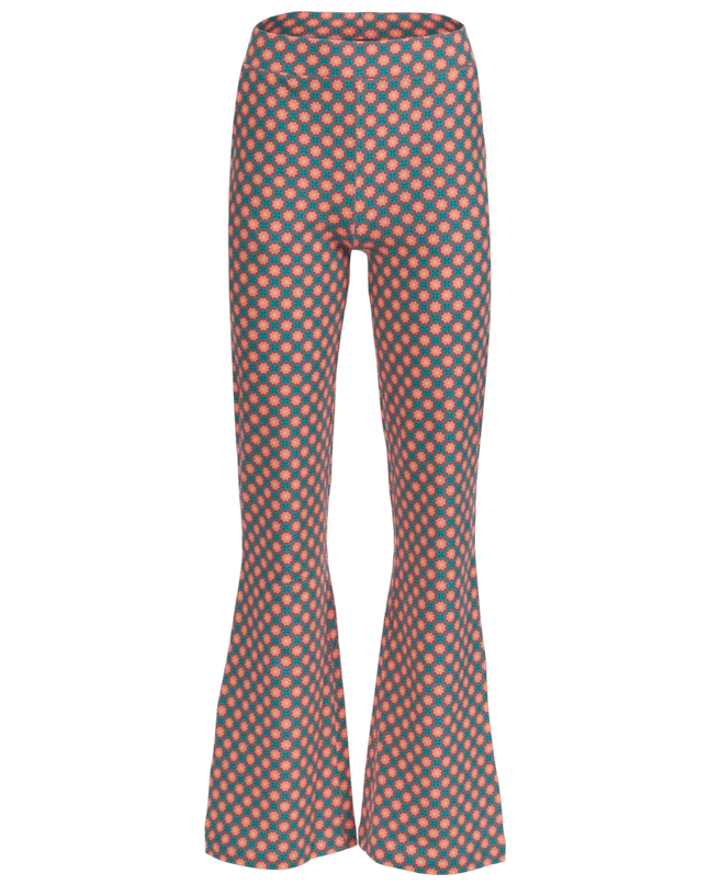 LIEKE PANTALONI A ZAMPA Fiore Corallo Vintage