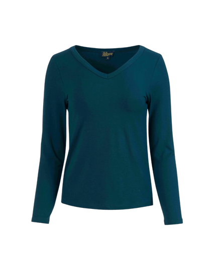 LALAMOUR Lynn Top, ecovero plain petrol