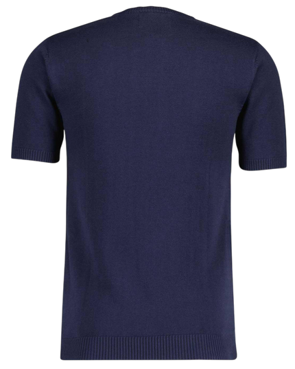 Blane Mod Argyle Jacquard Knit T-shirt in Navy Blazer