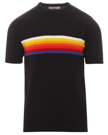 Britpop Rainbow Stripe Knit Tee