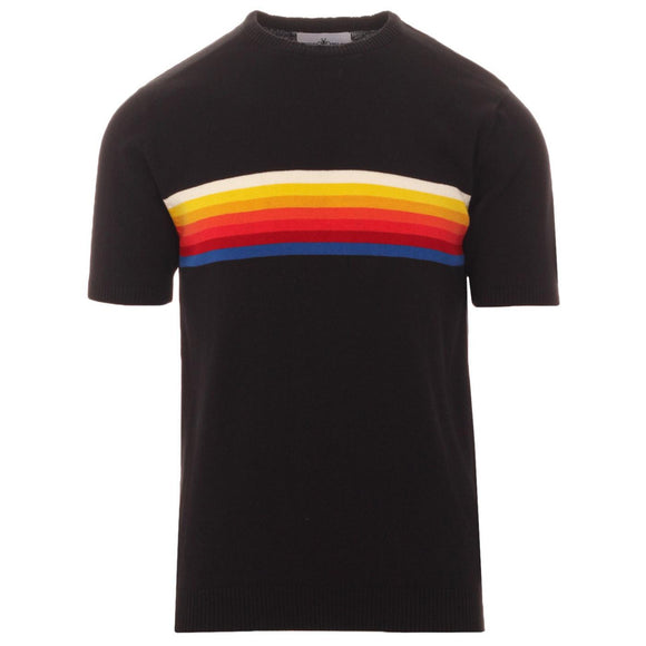 Britpop Rainbow Stripe Knit Tee