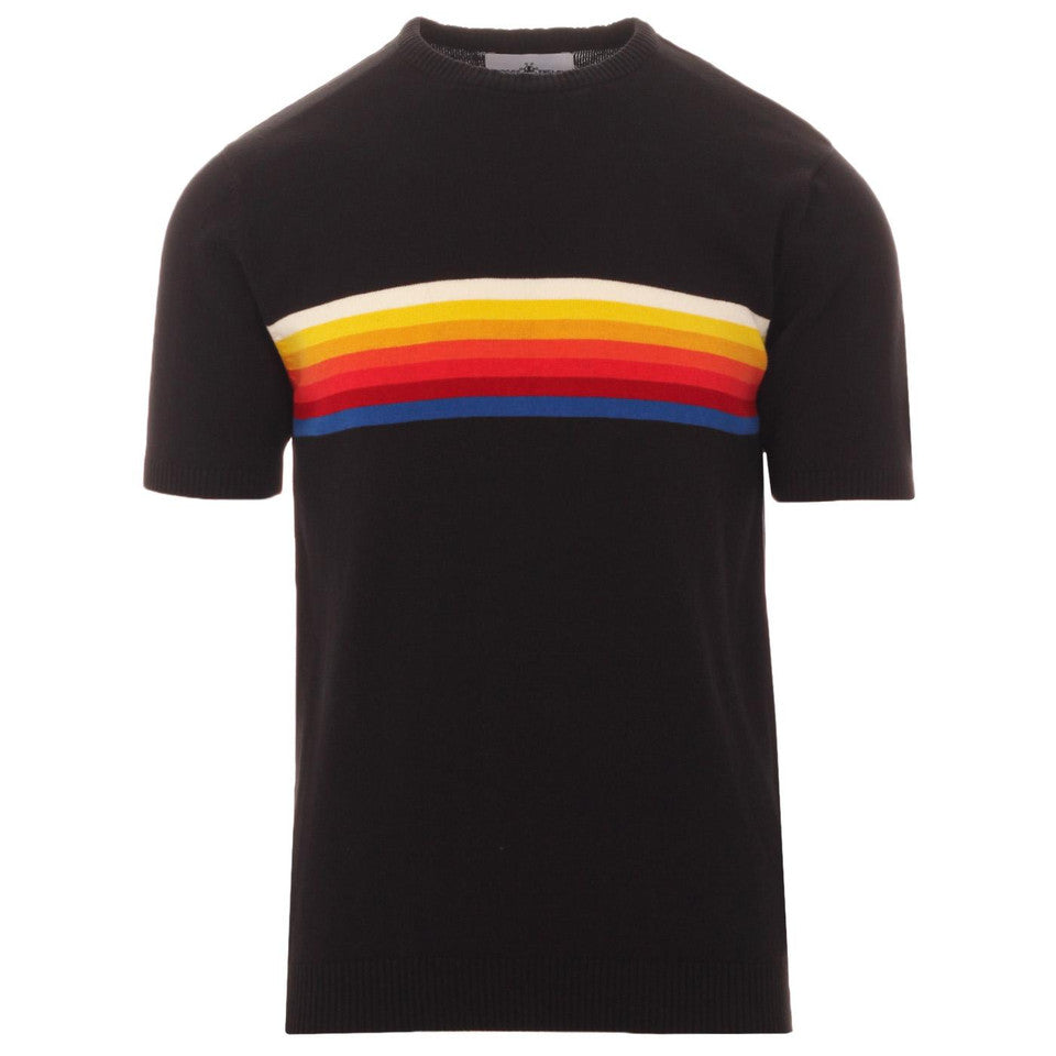 Britpop Rainbow Stripe Knit Tee