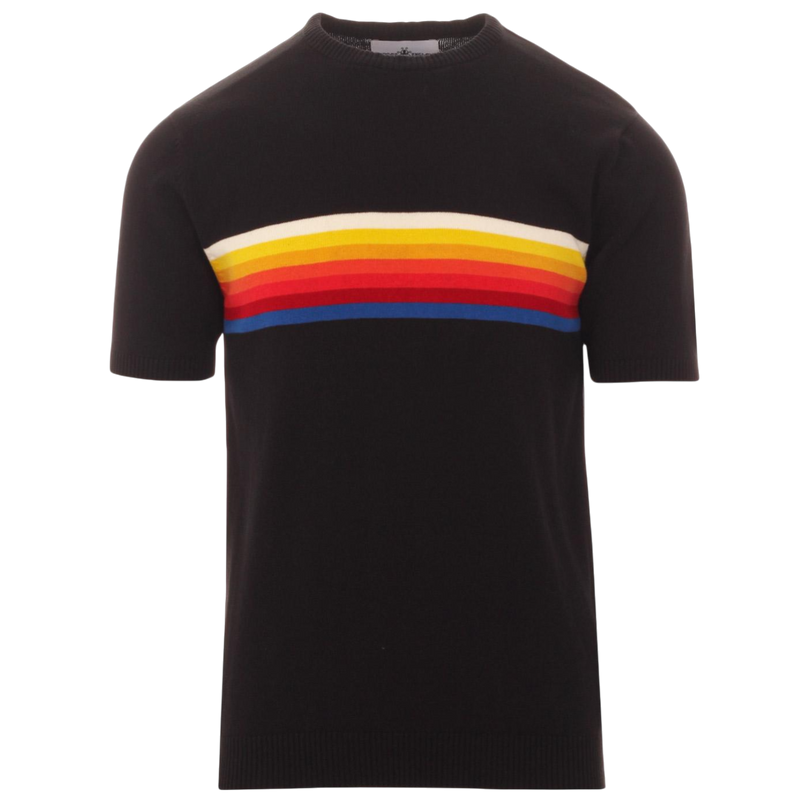 Britpop Rainbow Stripe Knit Tee