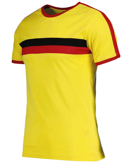 Disco Ringer Retro 70s Stripe Tee in Yellow