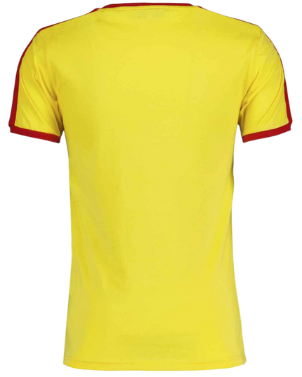 Disco Ringer Retro 70s Stripe Tee in Yellow