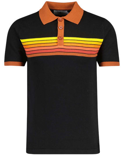 MADCAP TAPE KNIT POLO SHIRT, BLACK