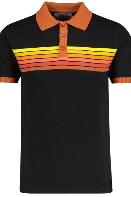 MADCAP TAPE KNIT POLO SHIRT, BLACK
