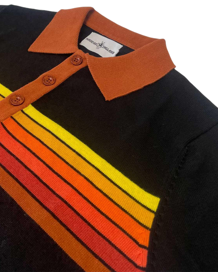 MADCAP TAPE KNIT POLO SHIRT, BLACK