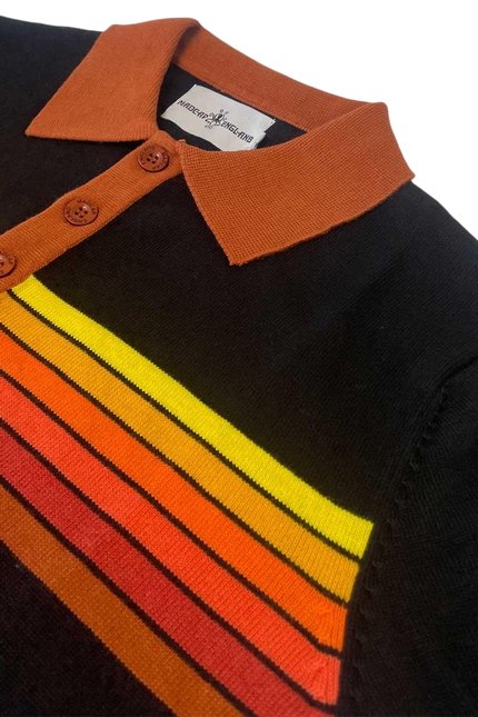 MADCAP TAPE KNIT POLO SHIRT, BLACK