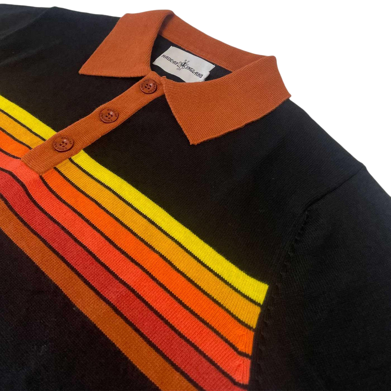 MADCAP TAPE KNIT POLO SHIRT, BLACK