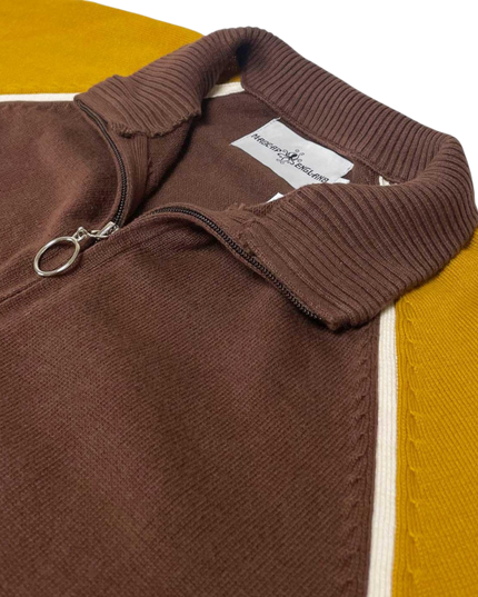 Fuller Retro Colour Block Raglan Sleeve Knitted Track Top