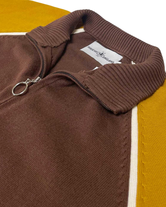 Fuller Retro Colour Block Raglan Sleeve Knitted Track Top