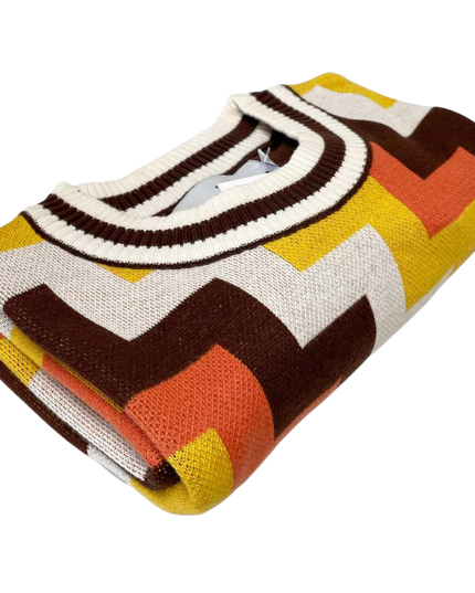 Rainmaker Retro 70s Step Jacquard Knit Tee in Potting Soil