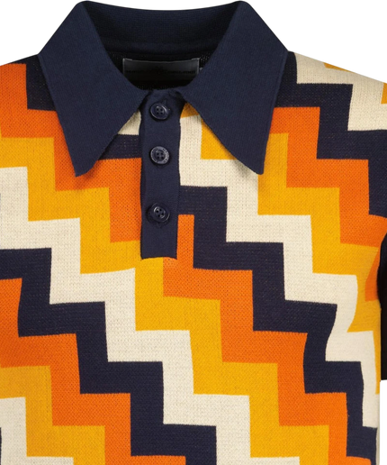 MADCAP STEP ON MEN'S POLO DE PUNTO RETRO MOD, AZUL MARINO
