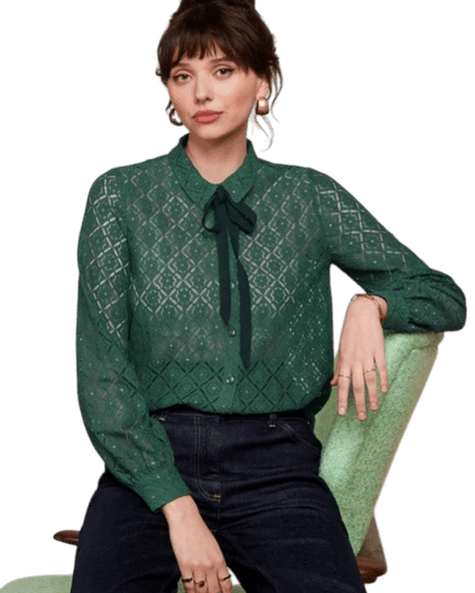 King Louie Maisie Blouse Artiste Lace, Amazon Green