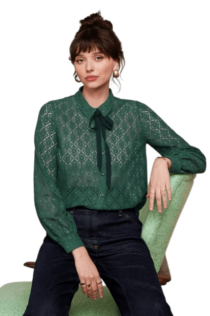 King Louie Maisie Bluse Artiste Blonde, Amazon Grøn