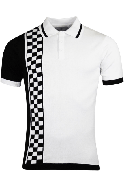 MADCAP  Maytal Mod Ska Check Stripe Polo