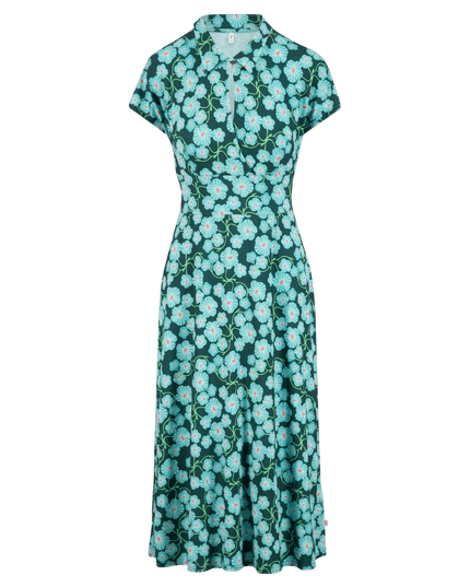BLUTSGESCHWISTER Midi Dress Now We Are Talking Ease, in springy glade