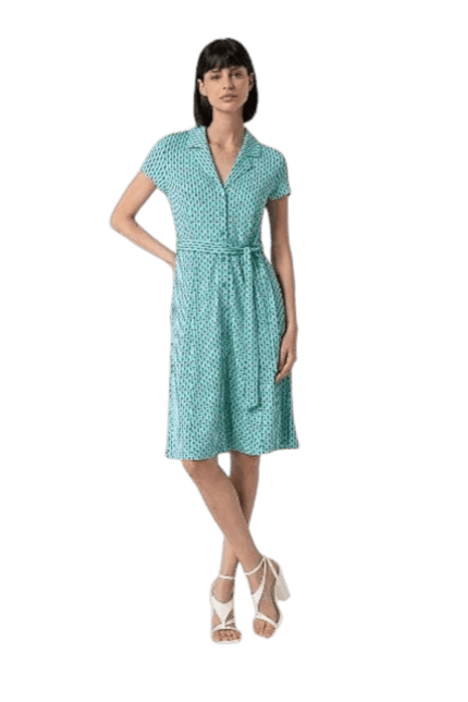 SURKANA midi jurk met korte mouw, Verde Aqua