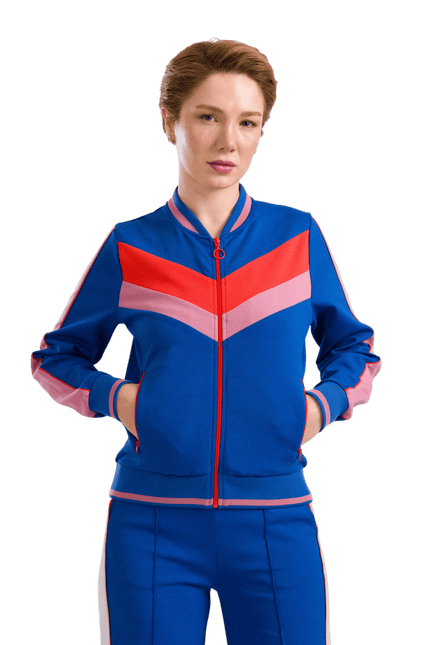 LALAMOUR Nora Bomber Jacket - Punta Di Roma Blue