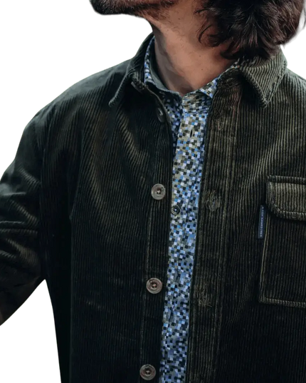 overshirt rib dark green - Rok&Billie, The Unique Rebel Boutique