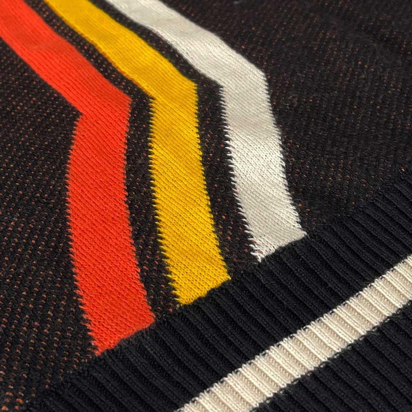 Pirelli 60s Mod Textured Knit Mock Turtleneck Jumper in Black