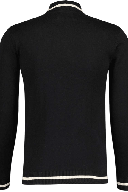 MADCAP Pirelli 60s Mod Textured Knit Mock Turtleneck Jumper in Black