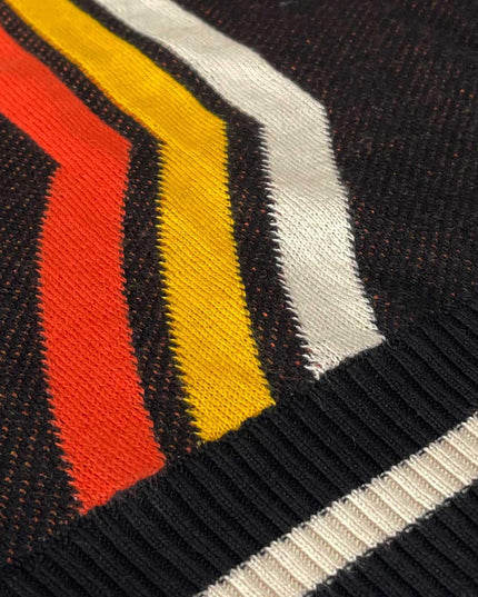 Pirelli 60s Mod Textured Knit Mock Turtleneck Jumper in Black