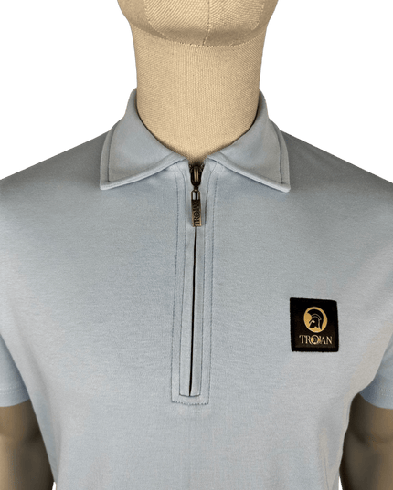 TROJAN Plain Badged Zip Polo