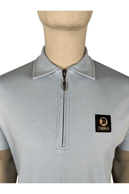 TROJAN Plain Badged Zip Polo