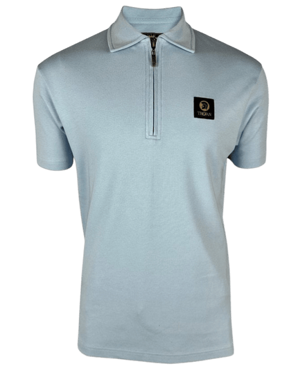 TROJAN Plain Badged Zip Polo