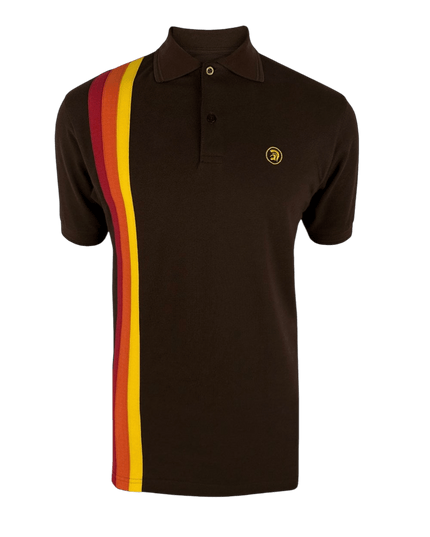 TROJAN Racing stripe pique polo